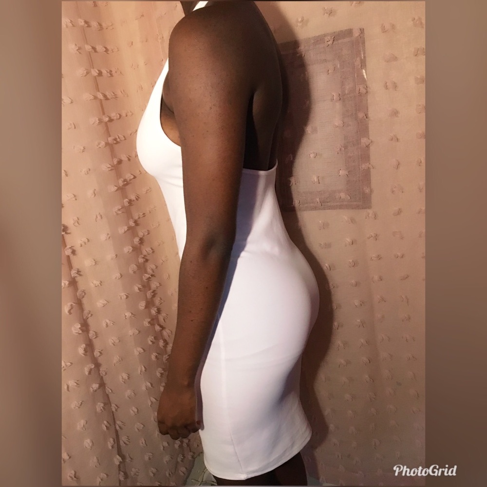 White backless dress